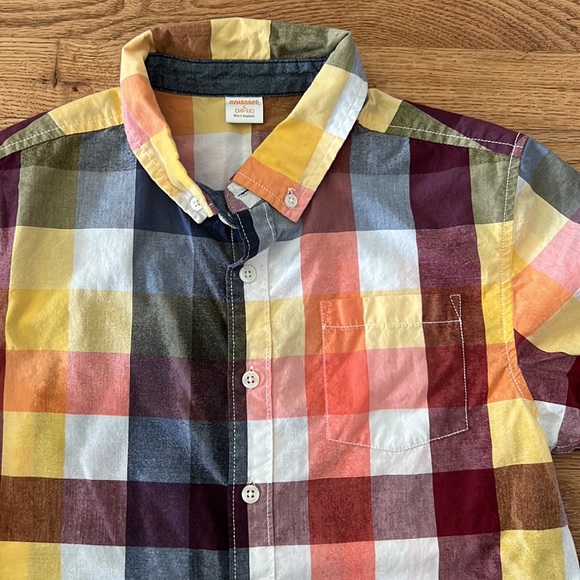 Gymboree SS Plaid button front shirt 10/12 - Picture 3 of 3